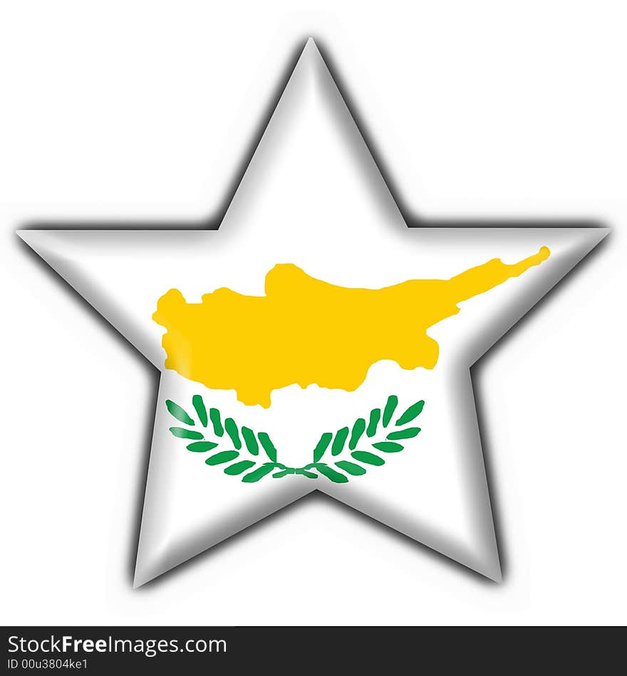 Cyprus button flag star shape