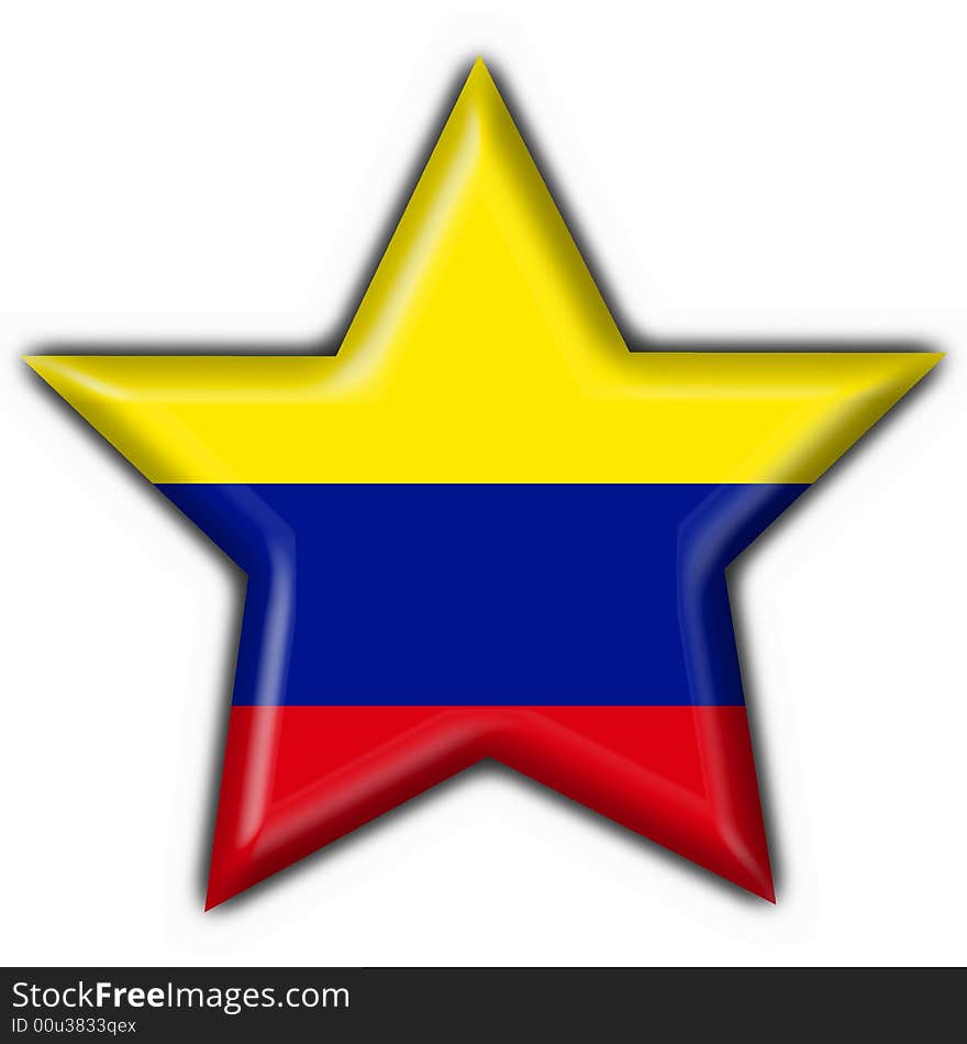 Colombia button flag 3d made. Colombia button flag 3d made