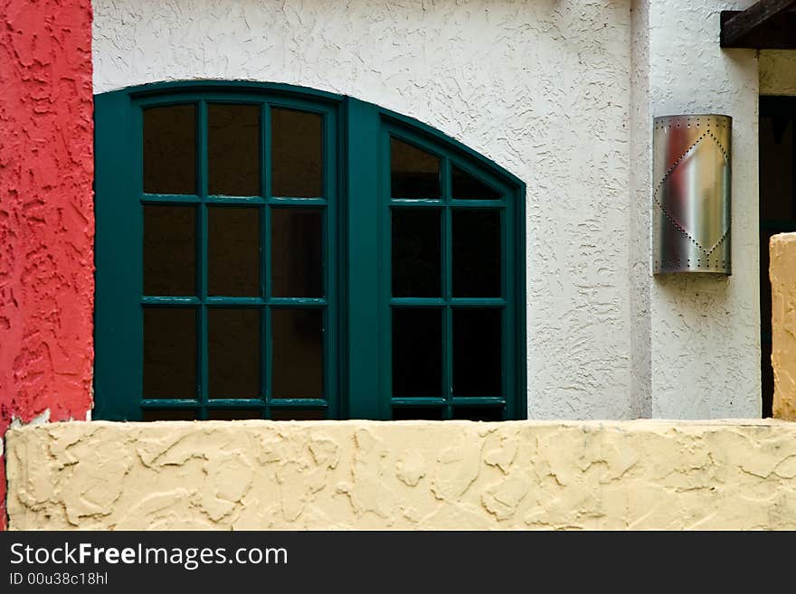 Details of a colorful building. Details of a colorful building.