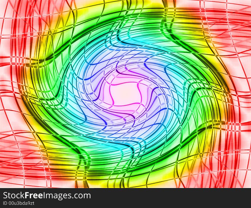 Abstract background with many rainbow lines over white. Abstract background with many rainbow lines over white