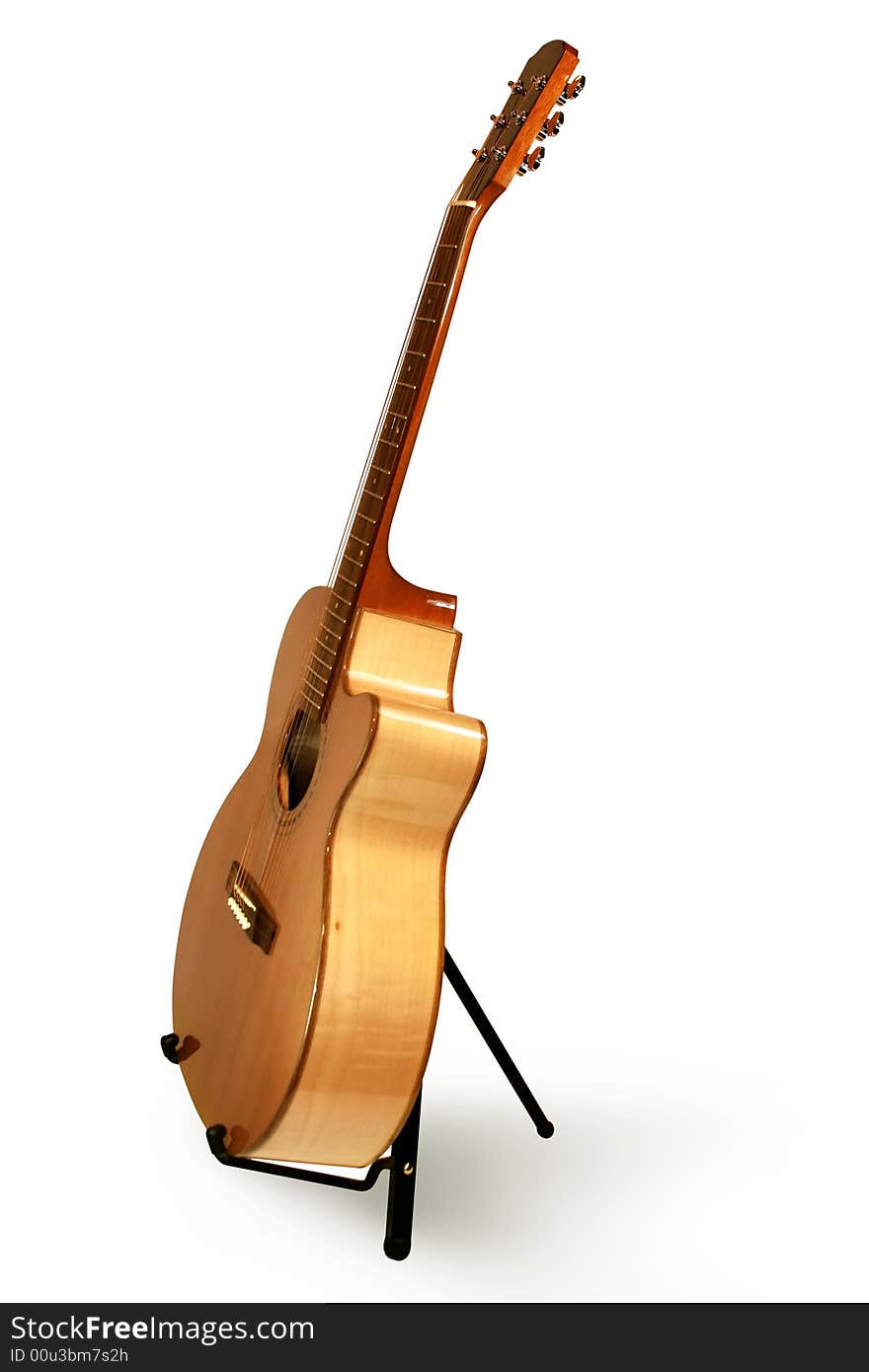 Very beautiful acoustic guitar. A fragment. Very beautiful acoustic guitar. A fragment