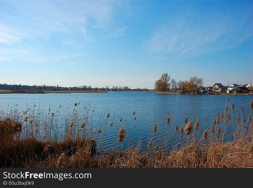 Spring river landscape