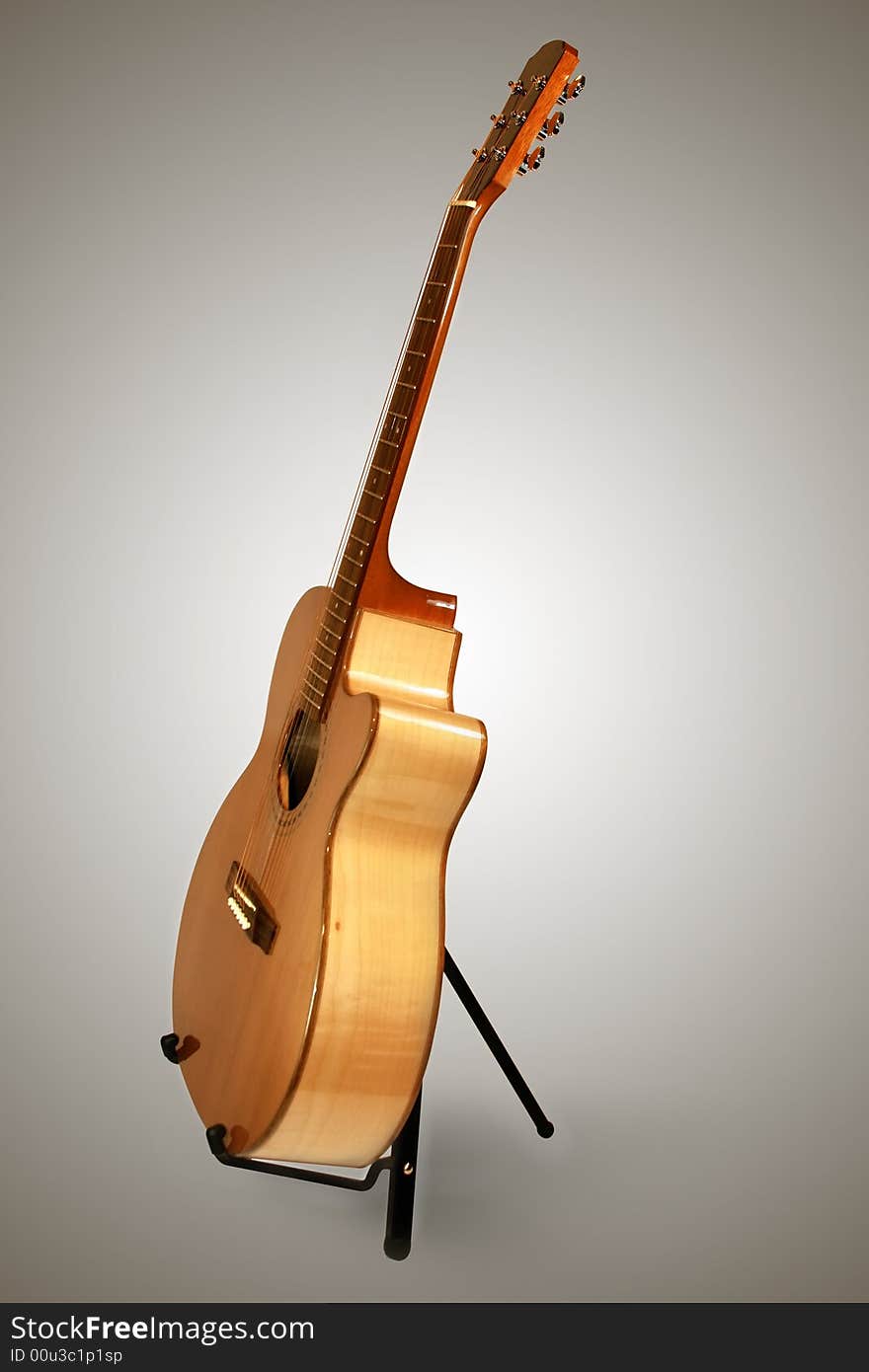 Very beautiful acoustic guitar. A fragment. Very beautiful acoustic guitar. A fragment