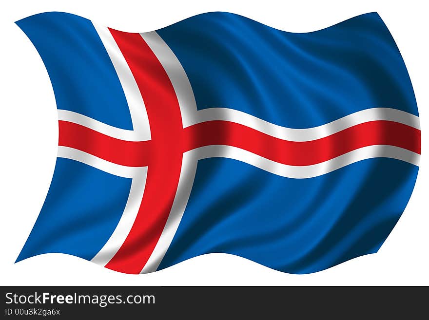 Iceland flag isolated