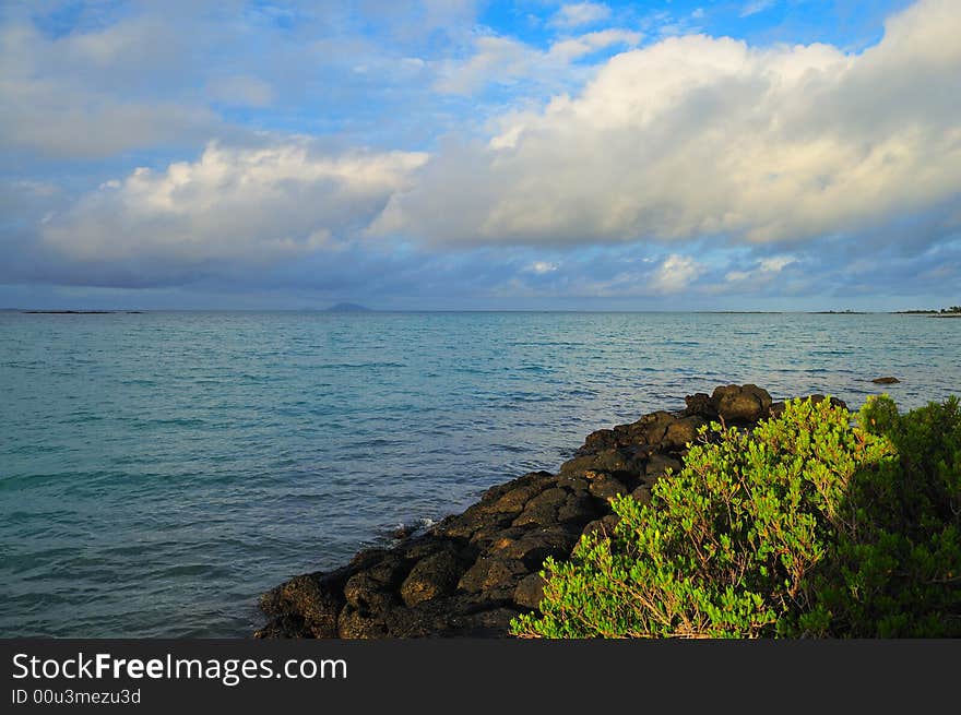 A view of Mauritius coast line. A view of Mauritius coast line