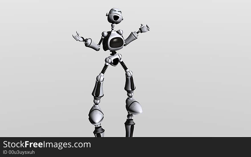 Cgi render of cartoon robot