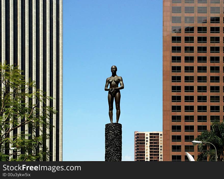 Statue of a woman. Los Angeles, California. Statue of a woman. Los Angeles, California