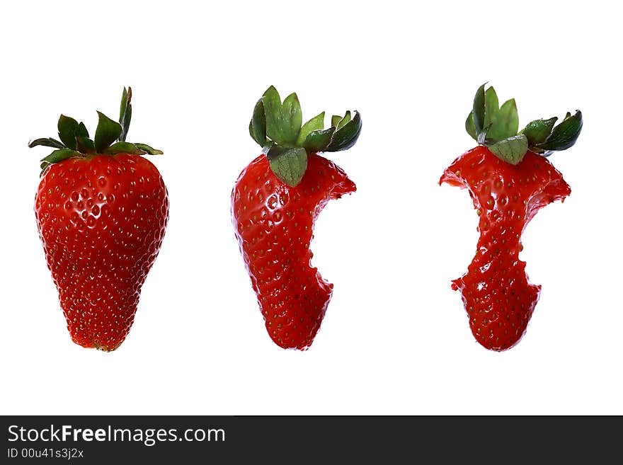 Strawberries isolated on white background