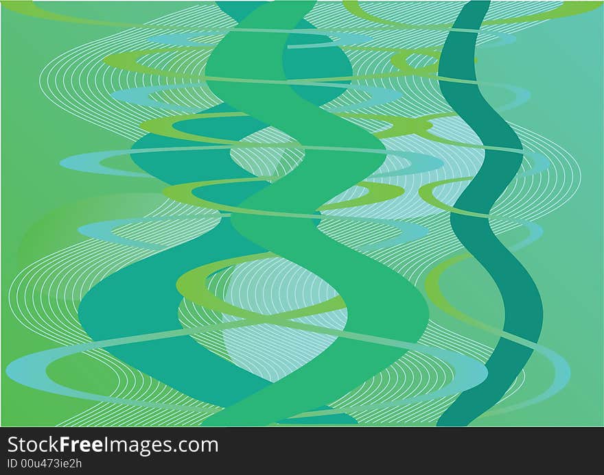 Decorative abstract on green background. Decorative abstract on green background