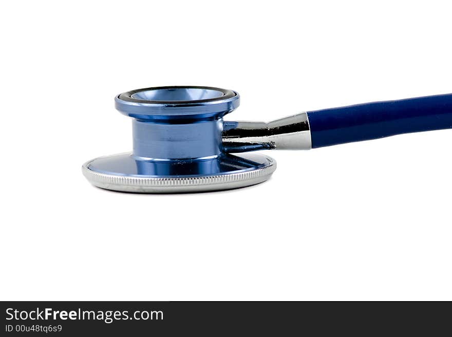 Blue Stethoscope isolated on white