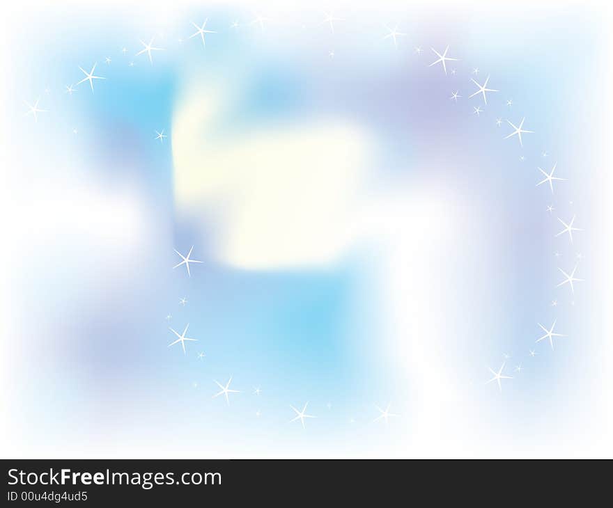 Abstract blue background with stars, vector illustration