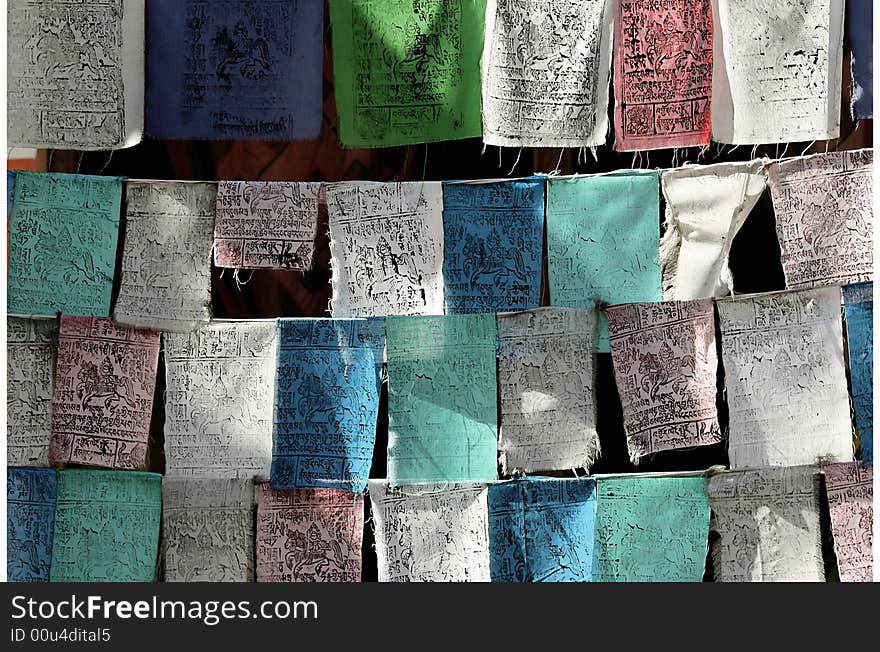 In china, Tibetan writes  the six words curse on the piece of cloths,  that will free them from life and death transmigration. In china, Tibetan writes  the six words curse on the piece of cloths,  that will free them from life and death transmigration