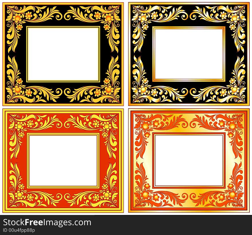 Picture frame with floral image. Picture frame with floral image.