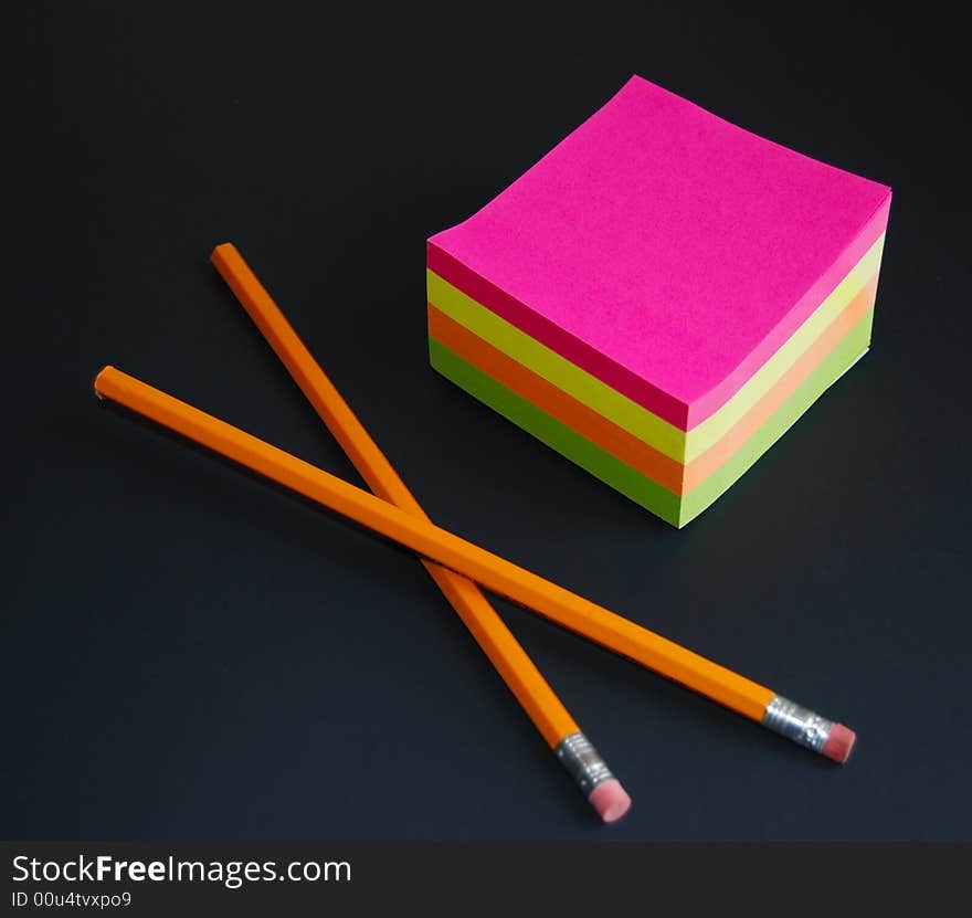 Bright Notepad and Pencils