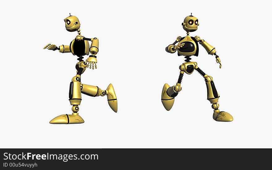 Cgi render of cartoon robot