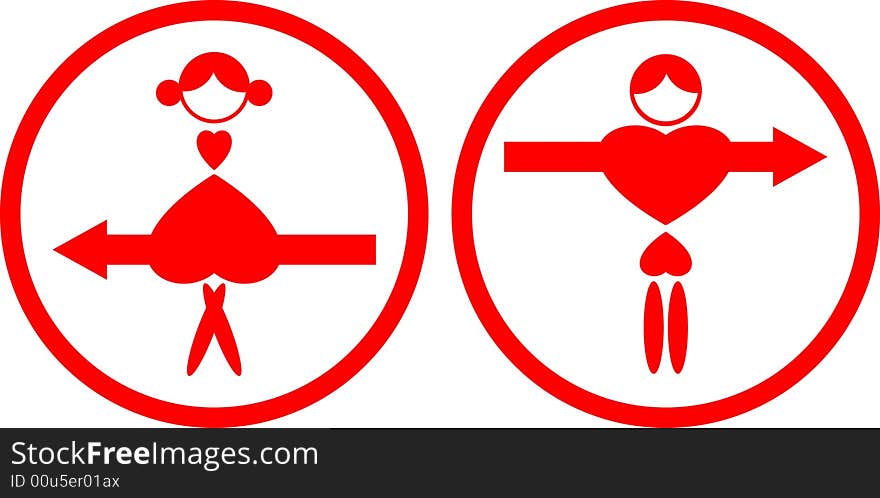 Man woman arrow sign