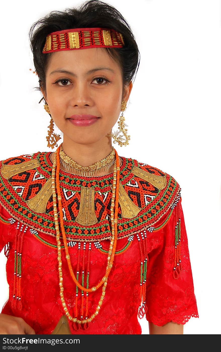 Girl with traditional dress from Toraja Indonesia