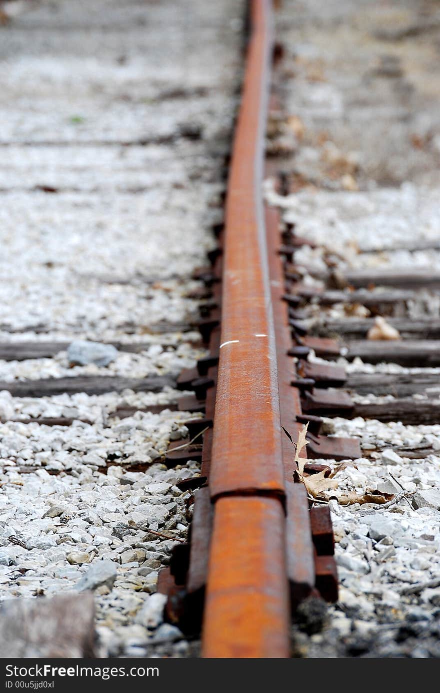 Old railroad tracks, that are no longer used. Old railroad tracks, that are no longer used.