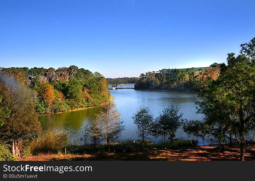 Colorful trees by the lake during autumn time. Colorful trees by the lake during autumn time