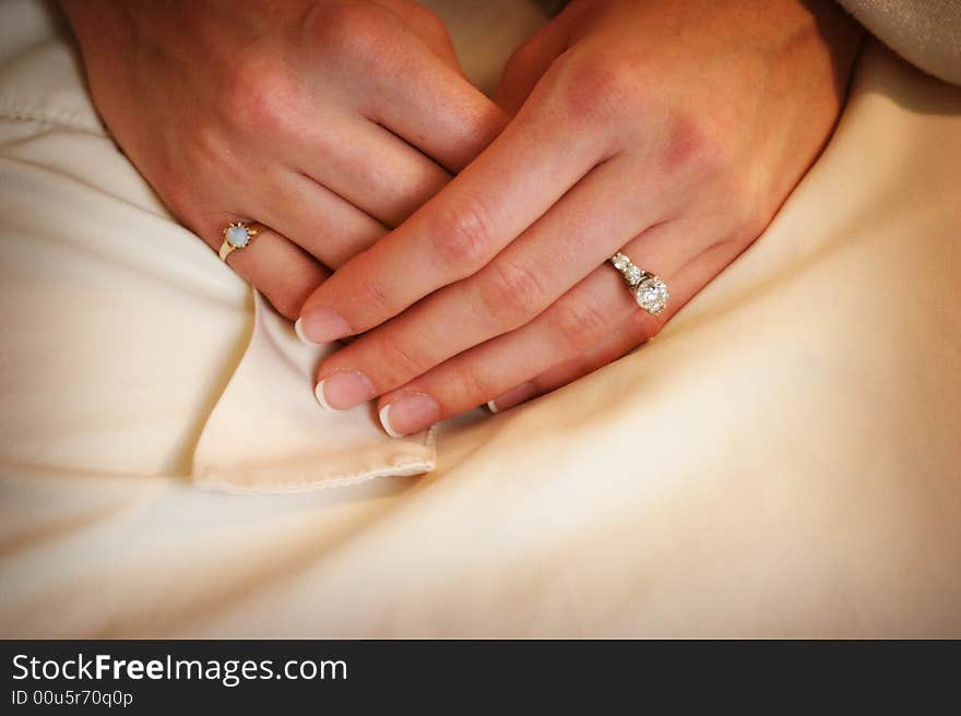 Brides Hands In Her Lap