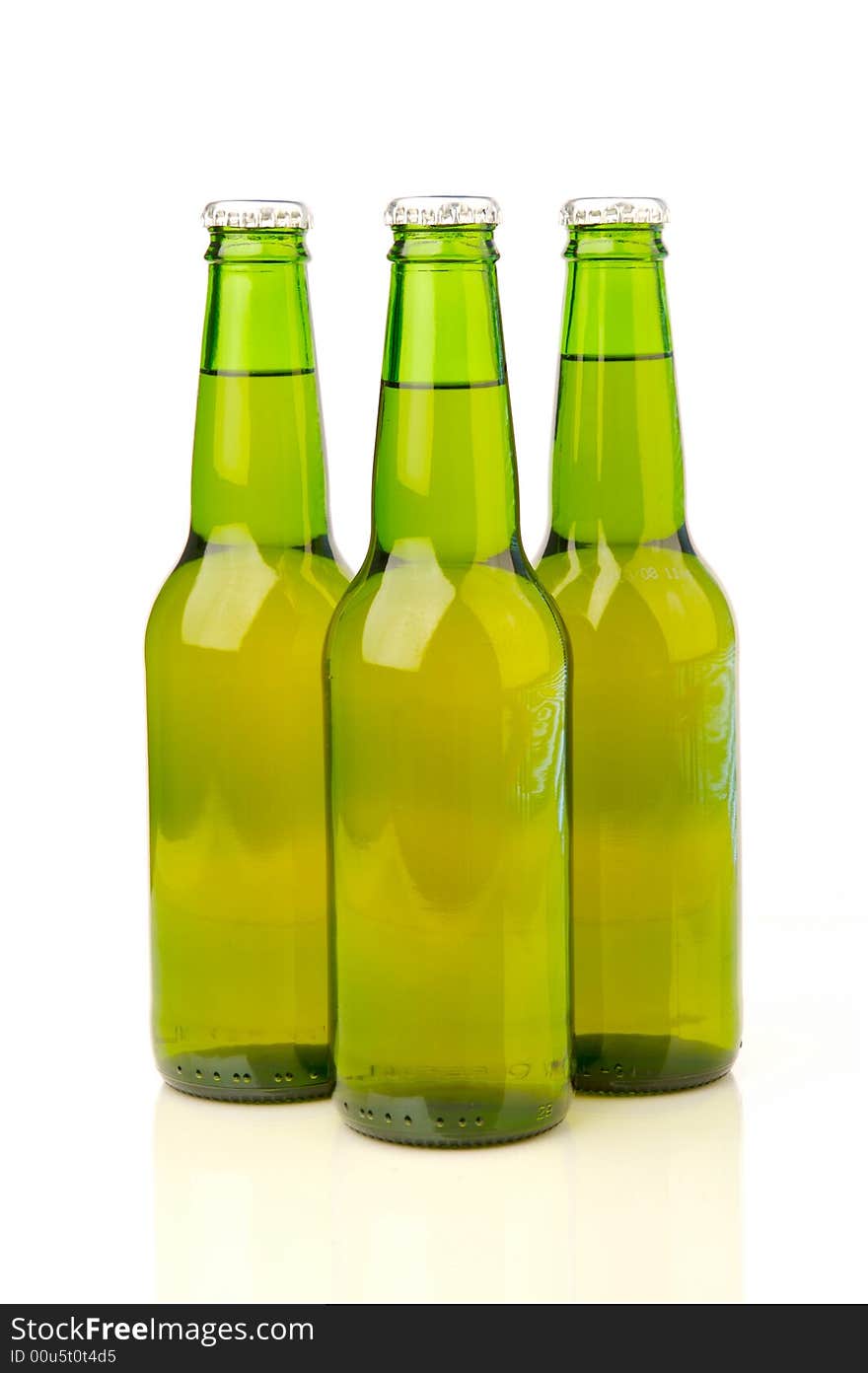 Bottles of beer isolated on a white background. Bottles of beer isolated on a white background