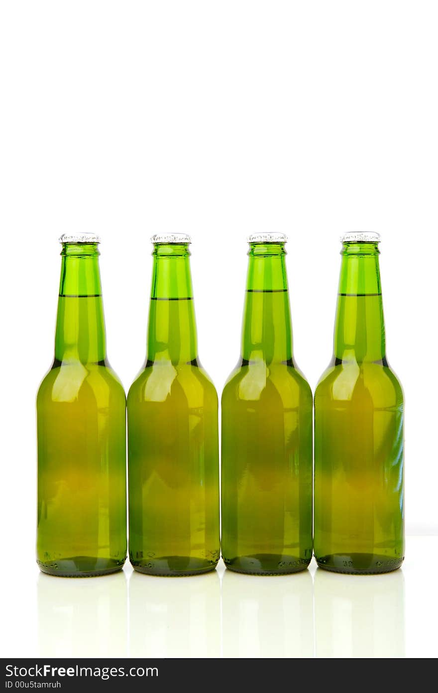 Bottles of beer isolated on a white background. Bottles of beer isolated on a white background