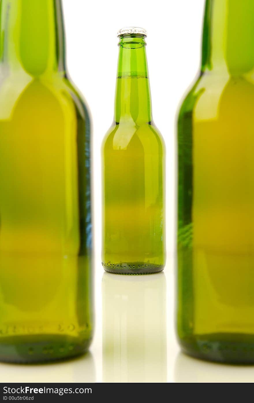 Bottles of beer isolated on a white background. Bottles of beer isolated on a white background