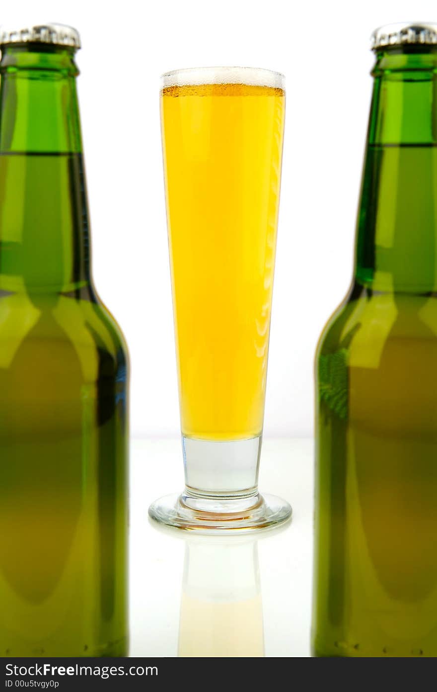 Bottles of beer isolated on a white background. Bottles of beer isolated on a white background