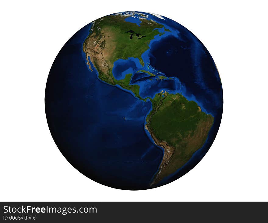 3D Photorealistic Earth generated by 3dsmax