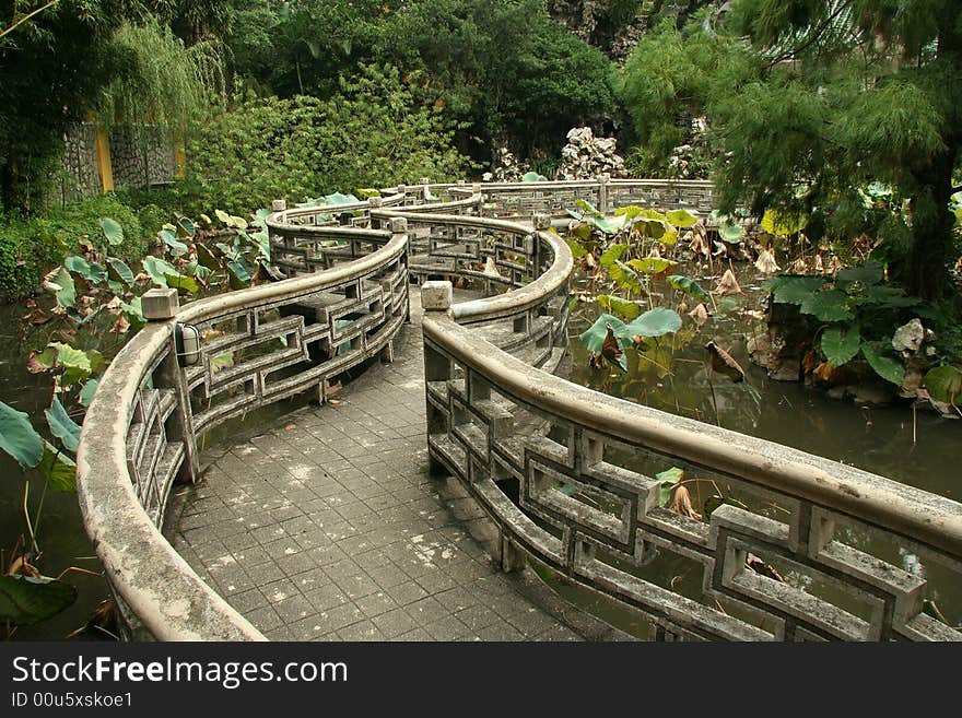 Asian bridge in Macao park, China. Asian bridge in Macao park, China