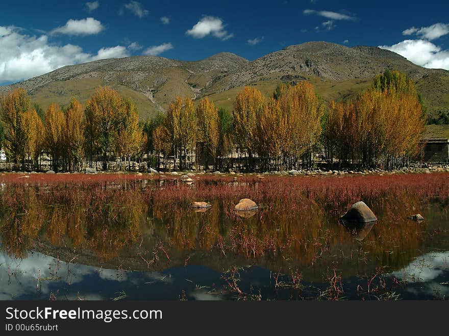 Ganzi Prefecture of Sichuan, China Red turf, strange and beautiful.