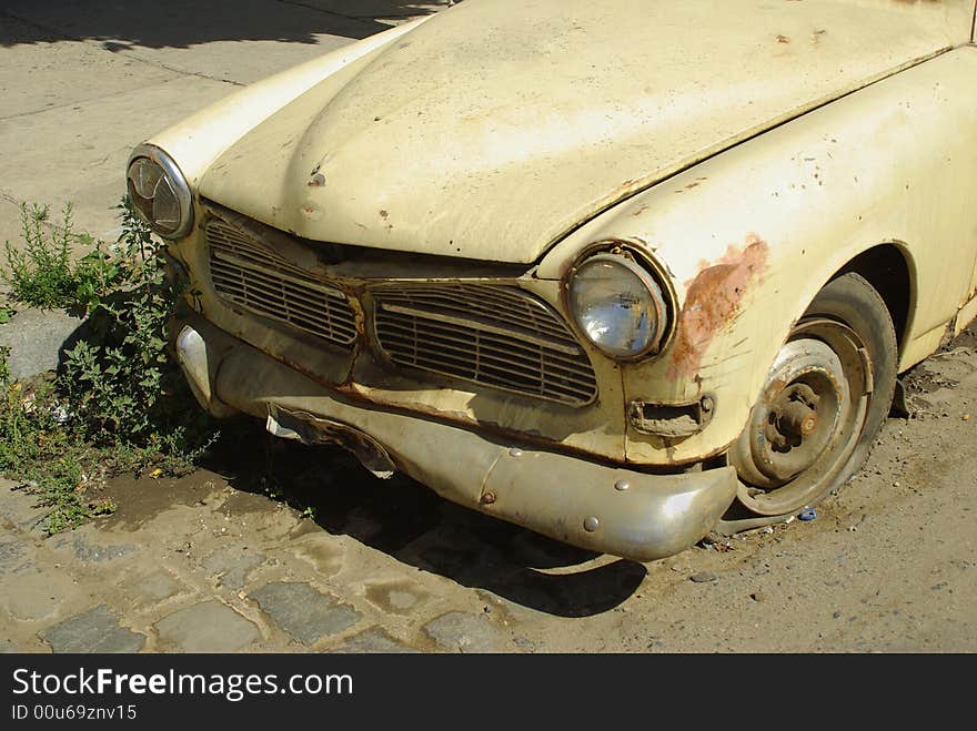 Old car in valparaiso, Chile, south America.