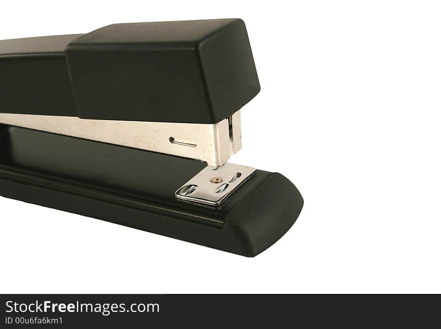 Isolated Black Stapler On White