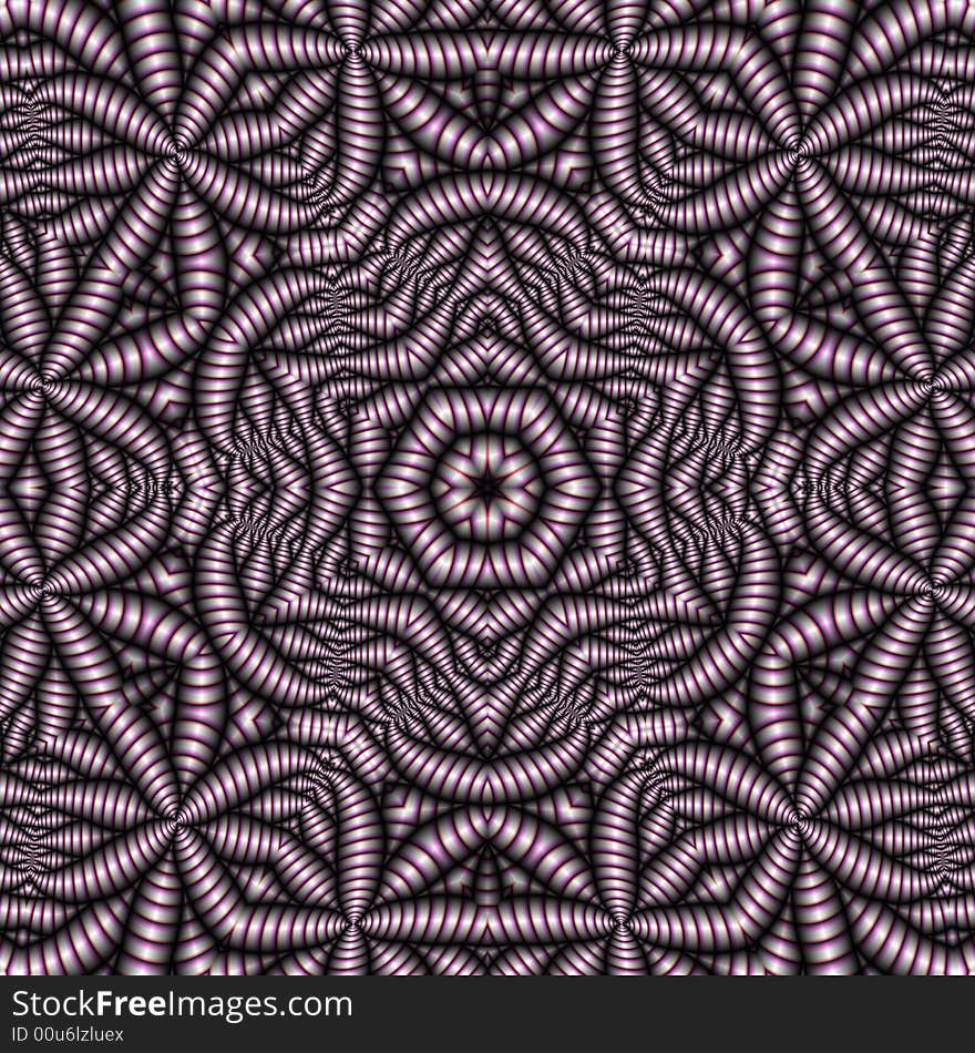 Abstract fractal image resembling a peppermint quilt