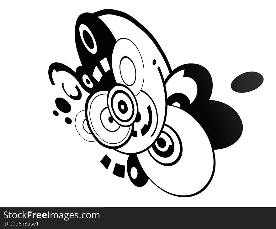 Abstract design with circles, swirls and bubbles. White background. Abstract design with circles, swirls and bubbles. White background.