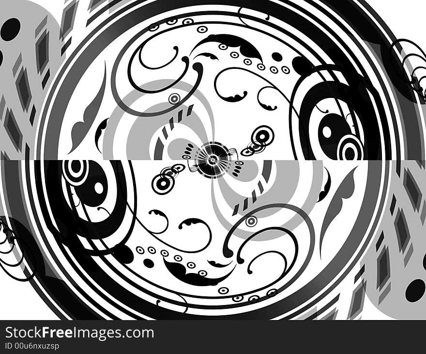 Abstract design with circles, swirls and bubbles. White background. Abstract design with circles, swirls and bubbles. White background.