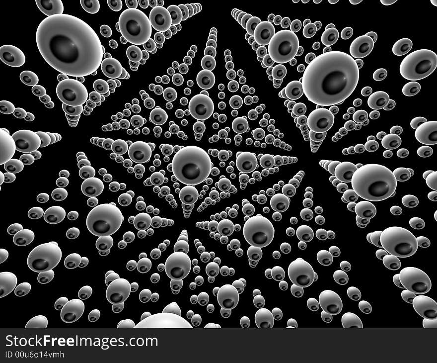 Grid of glossy spheres, on black background. Grid of glossy spheres, on black background