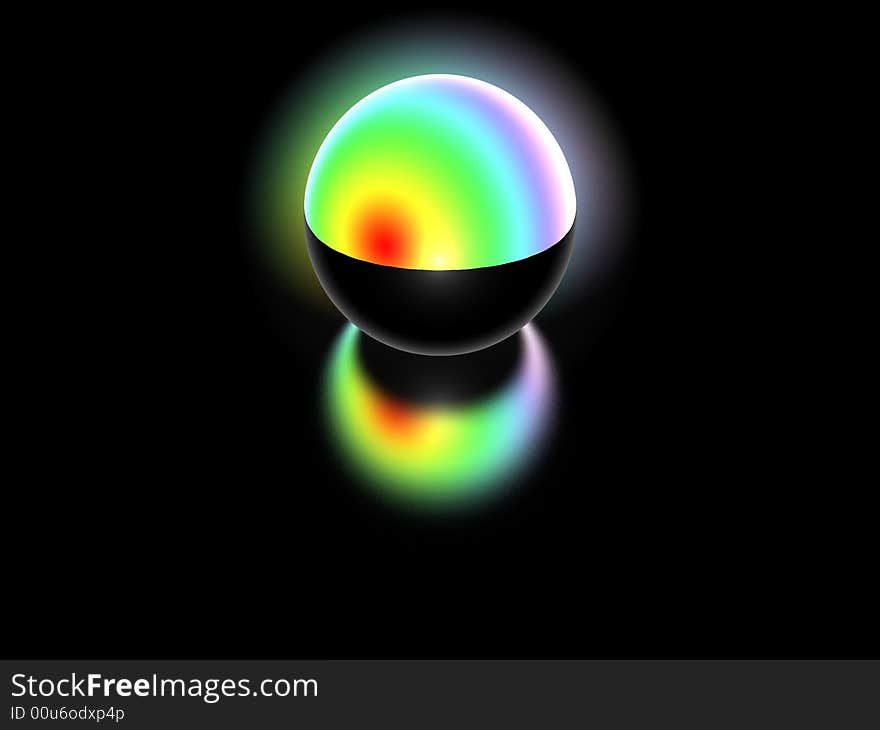 Sphere witdh a rainbow texture. Sphere witdh a rainbow texture