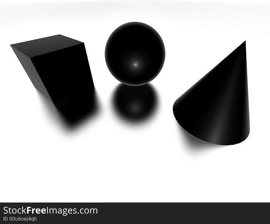 Objects witdh a black gloss texture. Objects witdh a black gloss texture