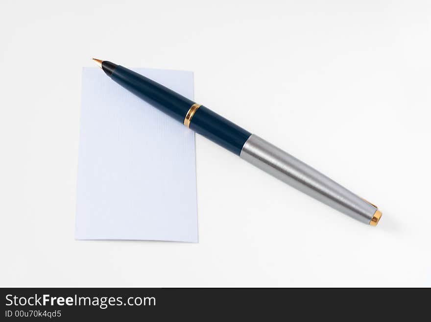 Writing; business; blank; card; isolated. Writing; business; blank; card; isolated