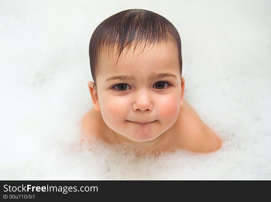 Bath is cool! (crafty boy in foam)