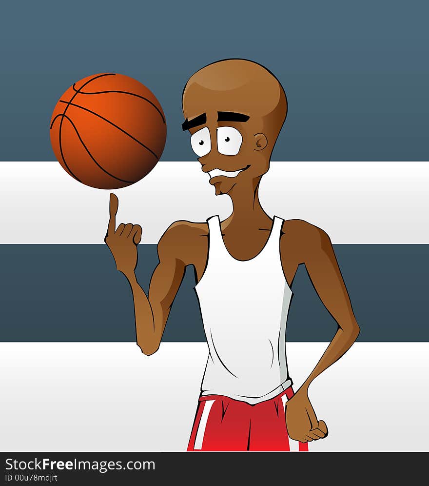 Vector Basketball Players, a cartoon character