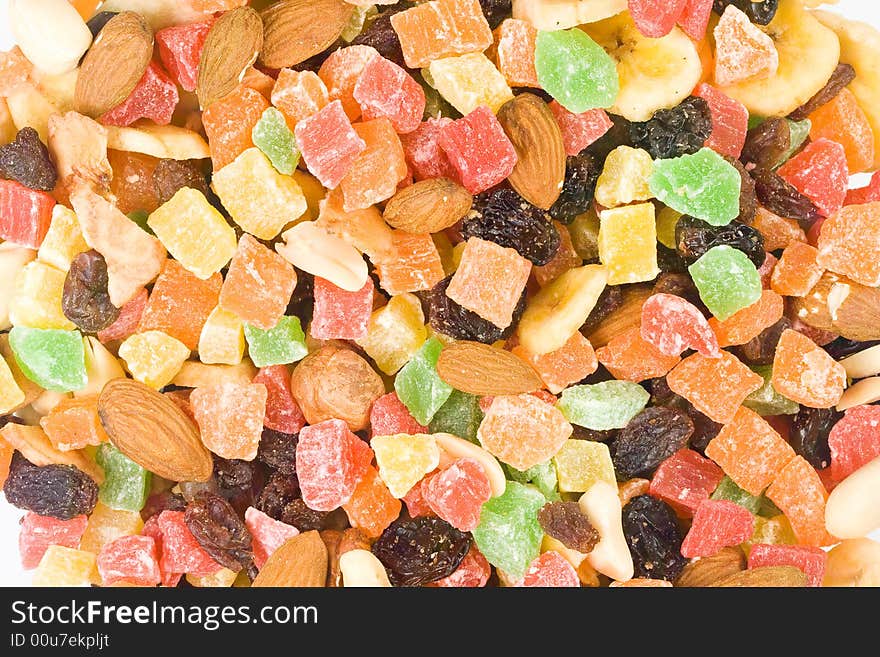 Assorted dried fruits and nuts