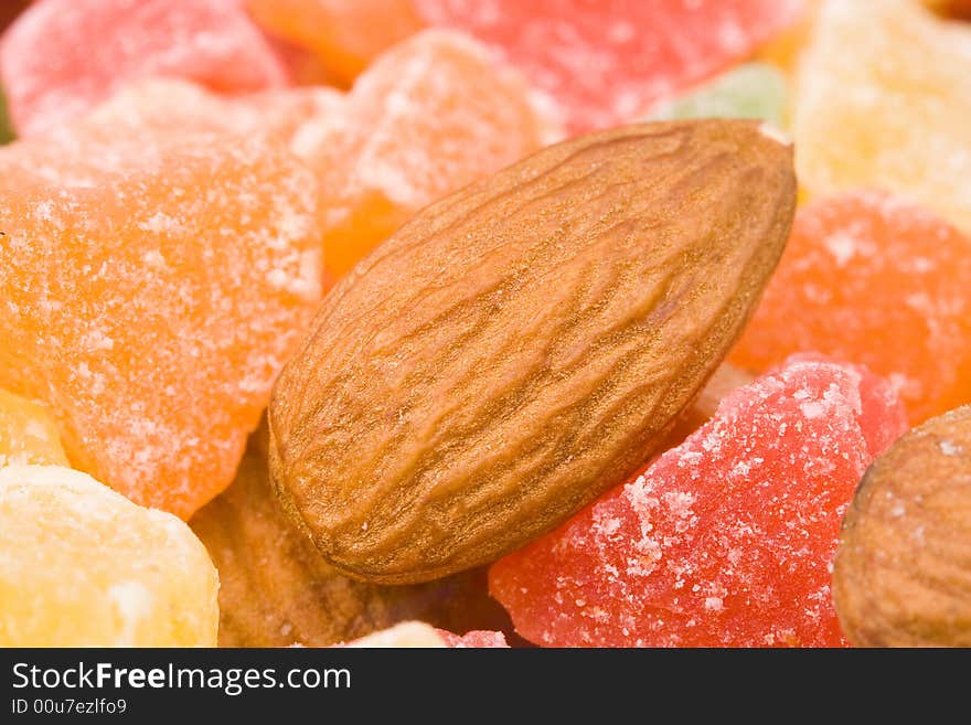 Assorted dried fruits and nuts