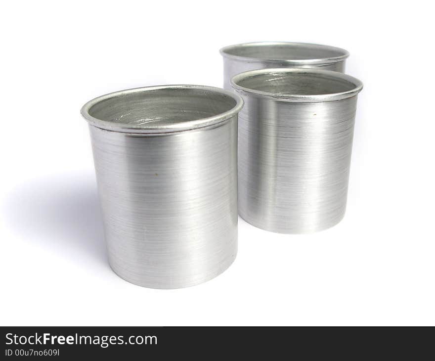 Three Rounded Pastry Cutters on white background