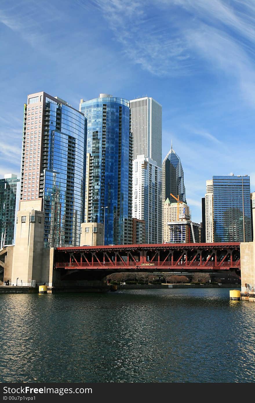 The high-rise buildings in Chicago