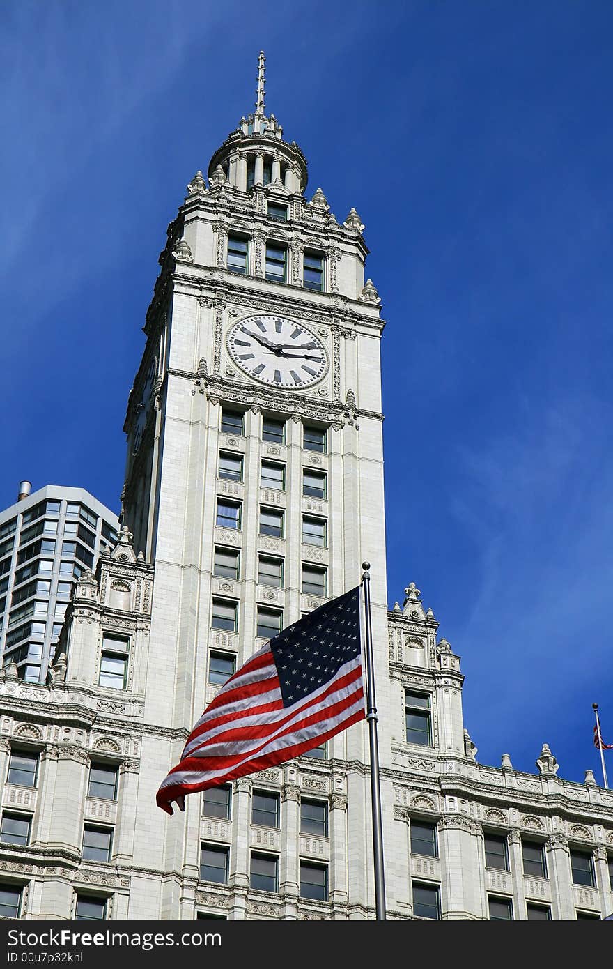 The high-rise buildings in Chicago