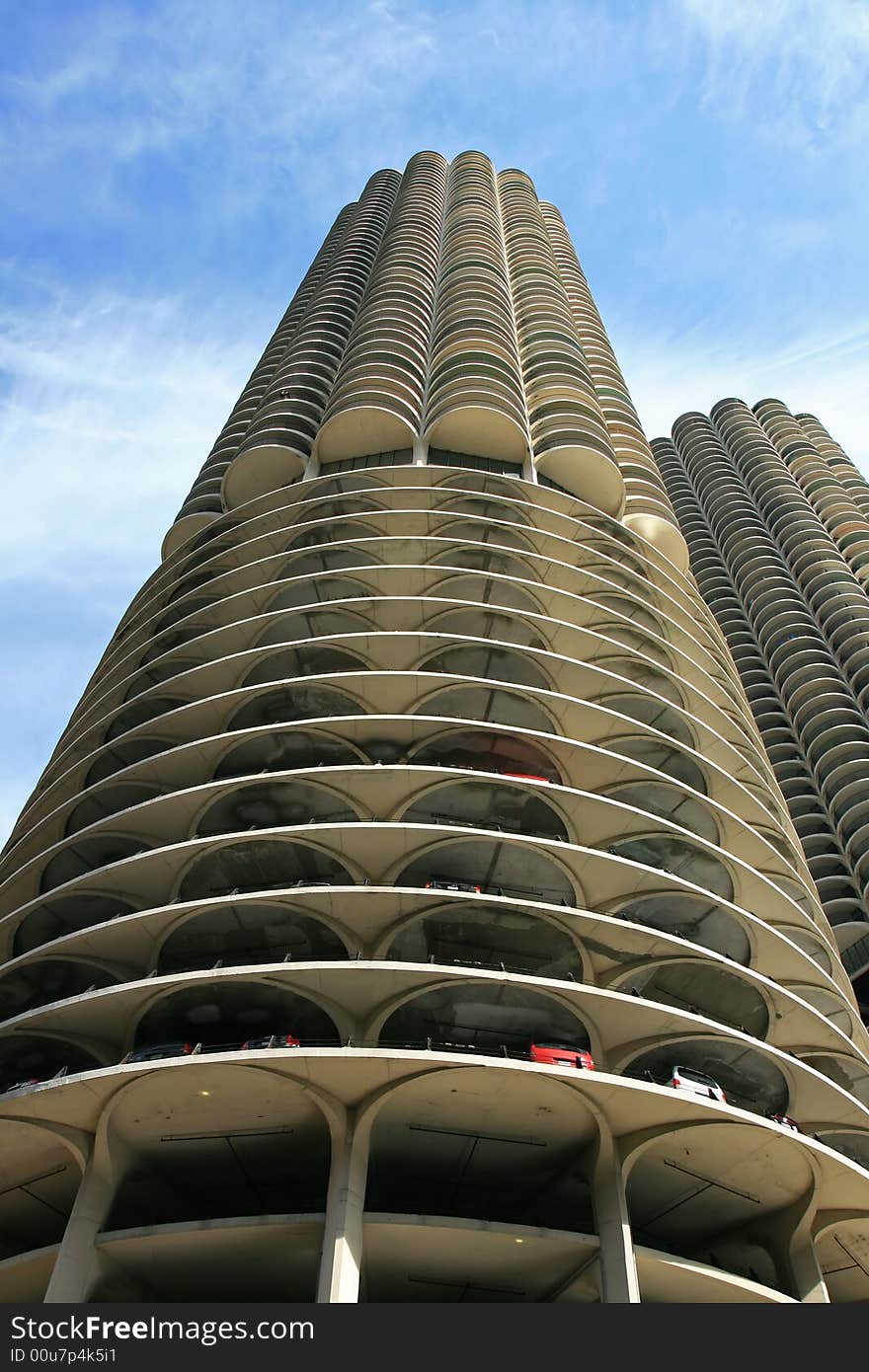 The high-rise buildings in the downtown Chicago. The high-rise buildings in the downtown Chicago