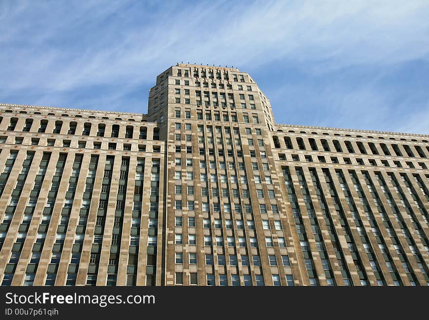 The high-rise buildings in the downtown Chicago. The high-rise buildings in the downtown Chicago