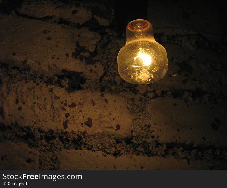 A bulb being switched into a village as the only resource into indian villages. A bulb being switched into a village as the only resource into indian villages